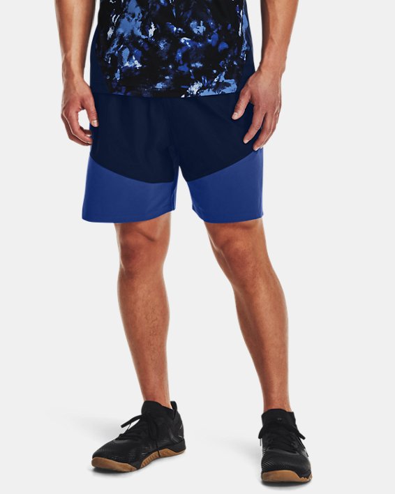 Men's UA Knit Woven Hybrid Shorts, Navy, pdpMainDesktop image number 0